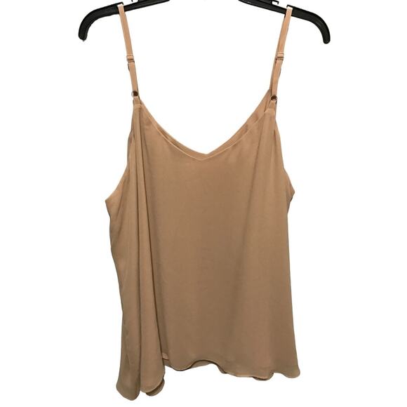Torrid Women's Sophie Chiffon Cami Tank Top Plus Size 5X Taupe Beige V-Neck New - Picture 1 of 11